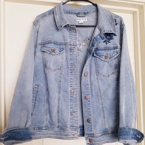 Denim jacket Plus Size Jean Jacket Embellished